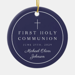 Foto Religiöses Kreuz Junge Erstkommunion Keramik Ornament
