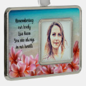 Foto Remembrance Beach Plumeria Tropical Rahmen-Ornament Silber (Rechts)