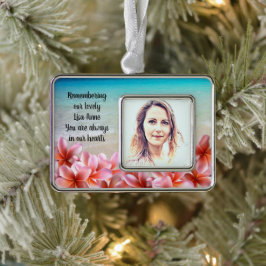 Foto Remembrance Beach Plumeria Tropical Rahmen-Ornament Silber