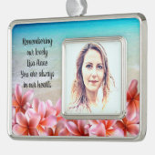 Foto Remembrance Beach Plumeria Tropical Rahmen-Ornament Silber (Links)
