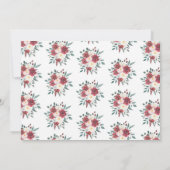 Foto Rente Blume Rote Creme Gold Winter Einladung (Rückseite)