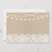 Foto Retirement Lace Burlap Hübsche String Lights Einladung (Rückseite)
