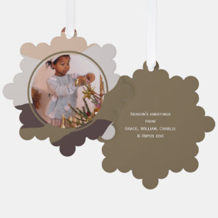 Foto Retro Abstrakt Personalisierte Weihnachten Ornament Karte