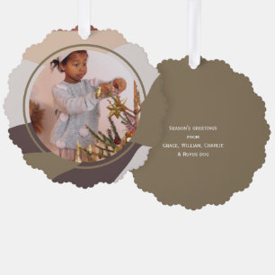 Foto Retro Abstrakt Personalisierte Weihnachten Ornament Karte