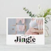 Foto Retro Baby Schwangerschaft Ankündigung (Stehend Vorderseite)