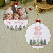 Foto Retro Botanisches Grün Frohe Weihnachten Ornament Karte