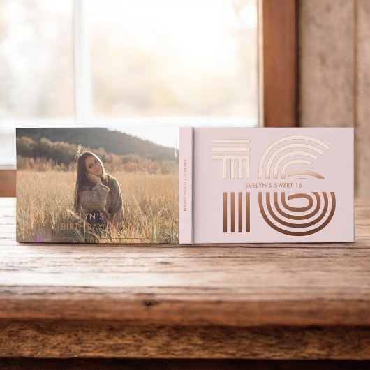 Foto Retro Elegant Blush Sweet 16 Gästebuch