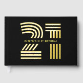 Foto Retro Elegantes Schwarzes Geburtstag Gästebuch (Vorderseite)