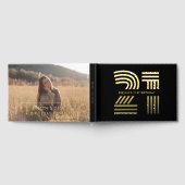 Foto Retro Elegantes Schwarzes Geburtstag Gästebuch (Voll)