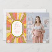 Foto Retro Groovy 70er Jahre Kinderdusche Einladung (Vorderseite)