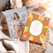 Foto Retro Groovy 70er Jahre Kinderdusche Einladung