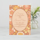 Foto Retro Groovy 70er Jahre Themed Abschluss Einladung (Stehend Vorderseite)