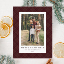 Foto Retro Karierter Grußurlaub Postkarte