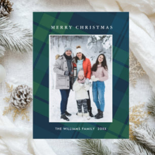 Foto Retro Karierter Grußurlaub Postkarte