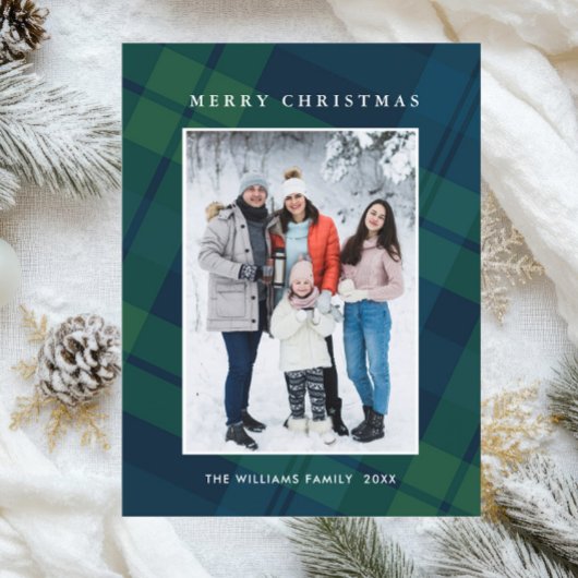 Foto Retro Karierter Grußurlaub Postkarte