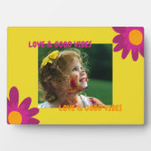 Foto Retro Rosa & Orange Liebe & Good Vibes Fotoplatte (Vorderseite)