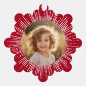 Foto Retro Sonnenbrand Schneeflocke Weihnachten ro Ornament Karte (Vorderseite)