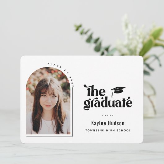 Foto Retro Type Abschluss Ankündigung (Stehend Vorderseite)