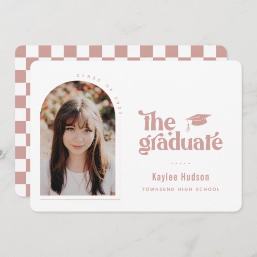 Foto Retro Type Abschluss Ankündigung (Vorne/Hinten)