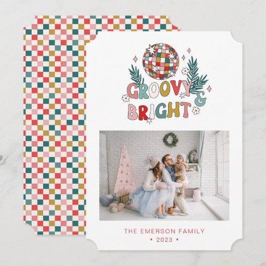 Foto Retro Weihnachtskarte Feiertagskarte (Vorne/Hinten)