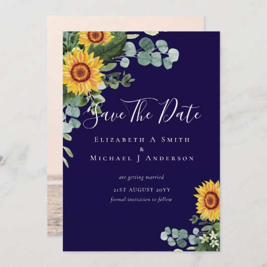 Foto Rett Datum Rustikale SUNFLOWERS Grüne (Vorne/Hinten)