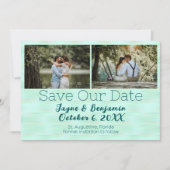 Foto Rettete unser Date Beach Glass Green Save The Date (Vorderseite)