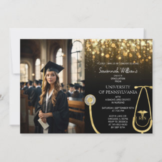 Foto RN Pflege Gold Abschluss Celebration Einladung