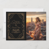 Foto Roaring 20er Gatsby Art Deco Abschluss Einladung (Vorderseite)