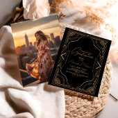 Foto Roaring 20er Gatsby Art Deco Abschluss Einladung