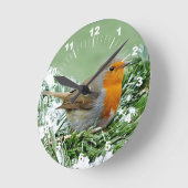 Foto Robin Pine Snow Runde Wanduhr (Winkel)