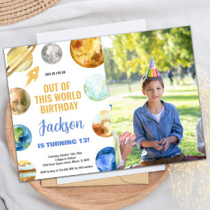 Foto Rocket Weltraum Geburtstagseinladungen Einladung