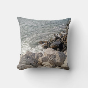 Foto Rocky Ocean Shore Best Vater Gray Kissen