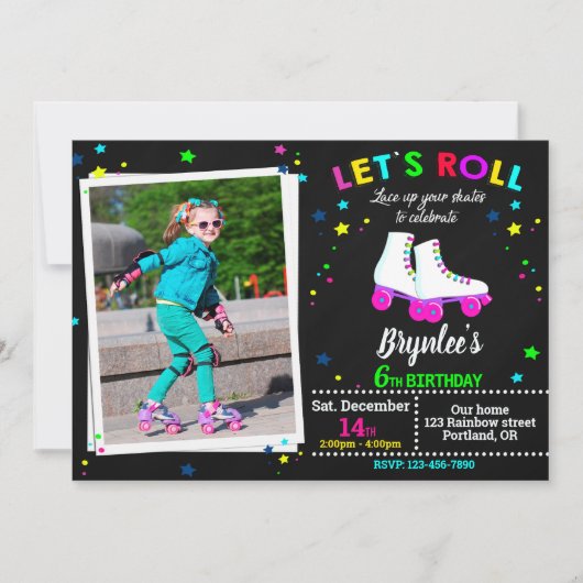 Foto Roller Einladung zum Geburtstag Sk8 (Vorderseite)