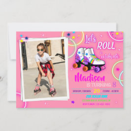 Foto Roller Geburtstagseinladung Girl Party einlad Einladung