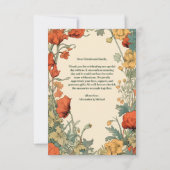 Foto Romantische Jugendstil-Hochzeit Dankeskarte (Rückseite)