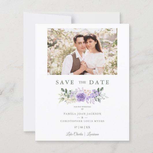 Foto Romantische Lila Shades Rose Wreath Wedding  (Vorderseite)