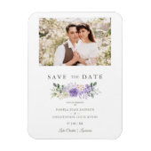 Foto Romantische Lila Shades Rose Wreath Wedding Magnet (Vertikal)