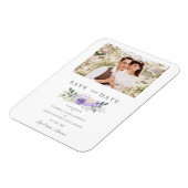 Foto Romantische Lila Shades Rose Wreath Wedding Magnet (Linke Seite)