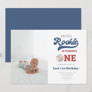 Foto Rookie Baseball Boys 1. Geburtstag Einladung