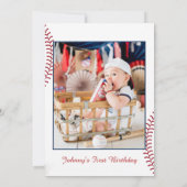 Foto Rookie des Jahres Baseball ersten Geburtstag Einladung (Rückseite)