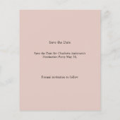 Foto Rosa Abschlussfeier "Save the Date" Flyer (Hinten)