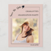 Foto Rosa Abschlussfeier "Save the Date" Flyer (Vorne)