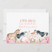 Foto Rosa Blumenfarm Geburtstag Einladung (Rückseite)