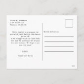 Foto Rosa Danke Geburt Ankündigung Postkarte (Rückseite)