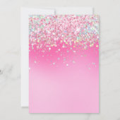 Foto Rosa Glitzer 12. Geburtstag Einladung (Rückseite)