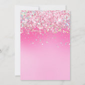 Foto Rosa Glitzer 5. Geburtstag Einladung (Rückseite)