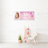 Foto Rosa Glitzer-Monogramm-Banner Banner (Insitu)