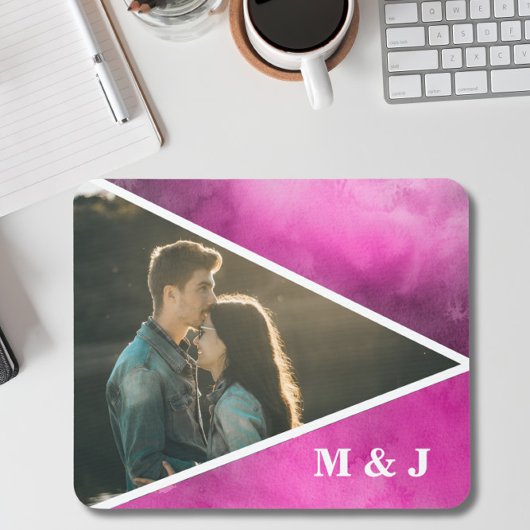 Foto Rosa Initialen Mousepad