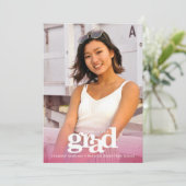 Foto rosa kühn moderne grad Party einfach elegant Einladung (Stehend Vorderseite)