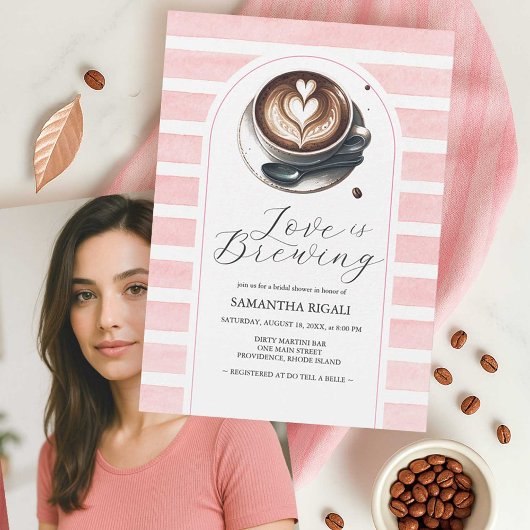 Foto Rosa Liebe Braut Brautparty Einladung